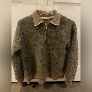 DONNI quarter zip bouclé sweater EUC